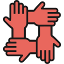 Icon of holding hands.
