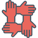 Icon of holding hands.