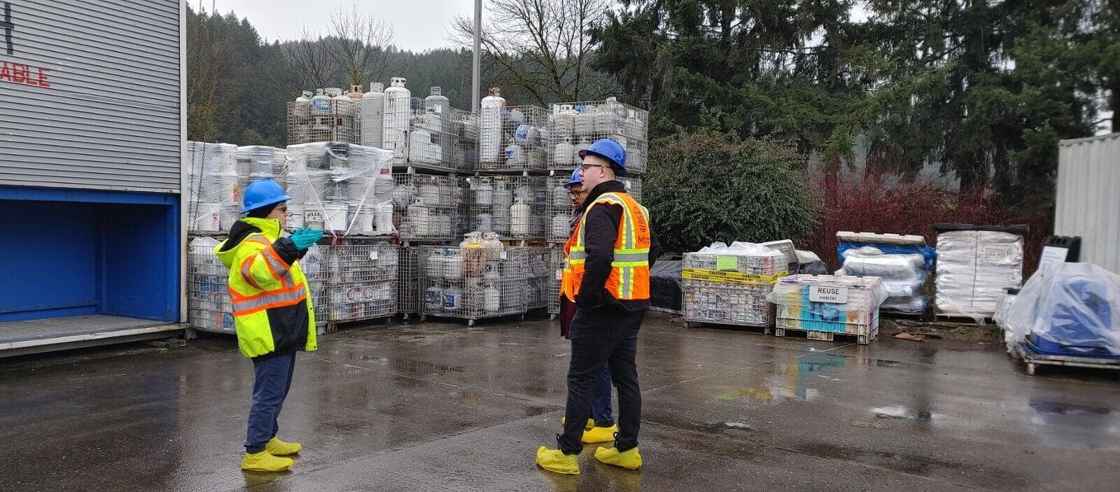 Eugene, Jonathan, and Charis at the Oregon Metro's Transfer Station
