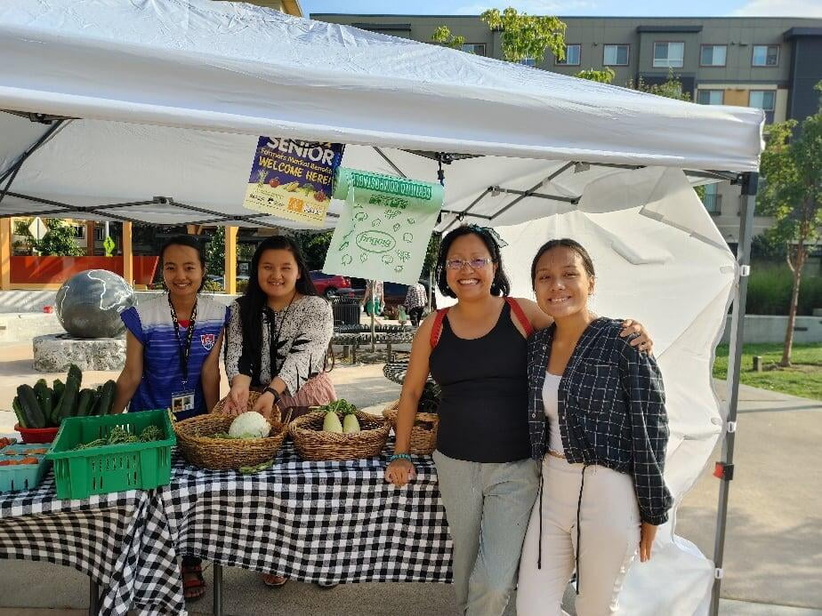 Ehler, Charis & Friends at a farmers market. 