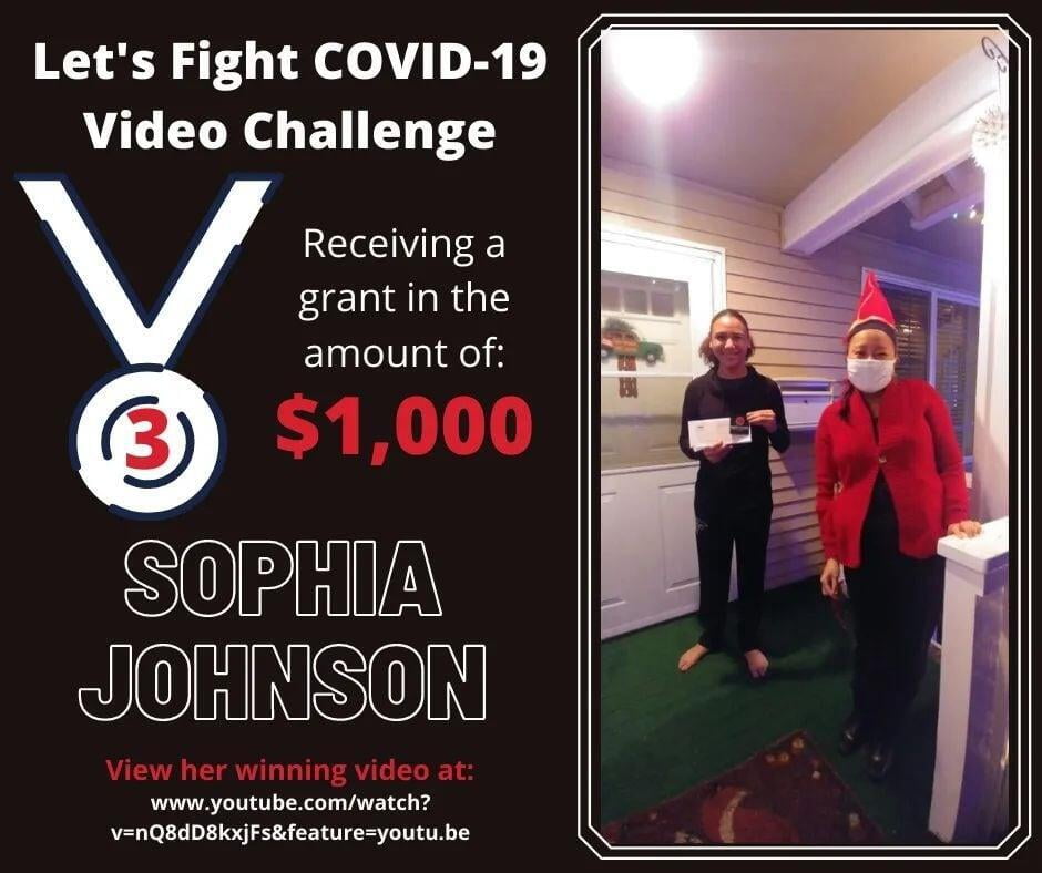 "Let's fight Covid-19 Video Challenge" 3rd place winner - Sophia Johnson.